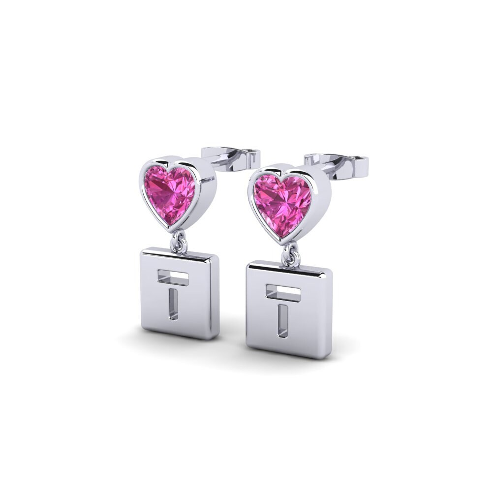 Oro Bianco 375 Topazio Rosa Orecchino da donna Camminare - T