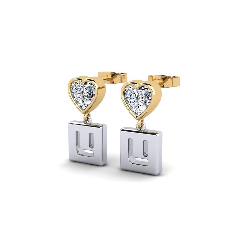 14ct White & Yellow Gold Women's Earring Camminare - U