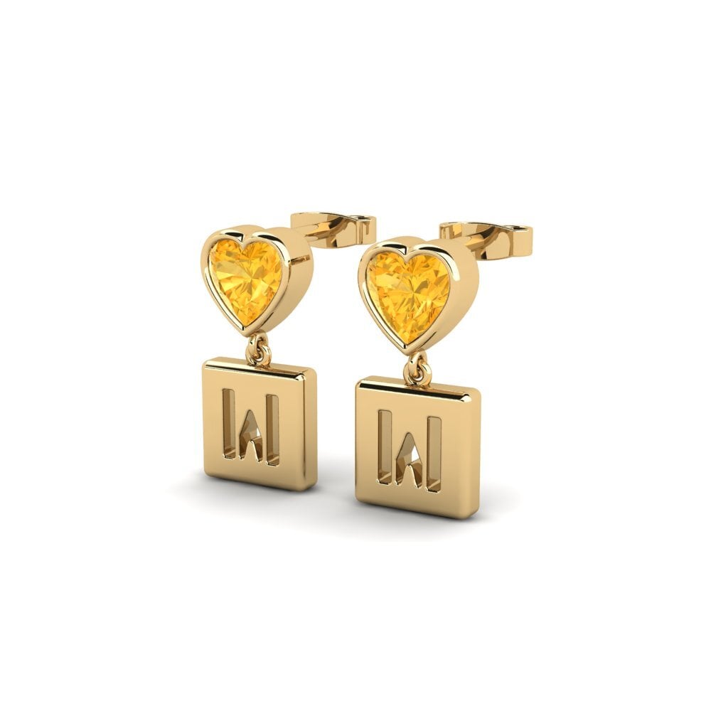 Corazón Citrino Pendiente de mujer Camminare - W