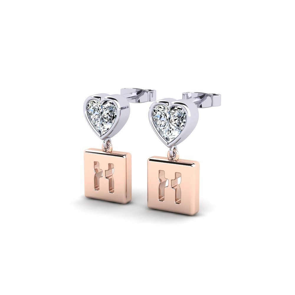 14ct Rose & White Gold Women's Earring Camminare - X