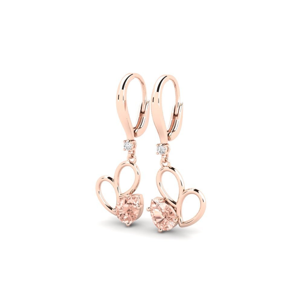 18k Oro Rosa Morganita Pendiente de mujer Cotresensa