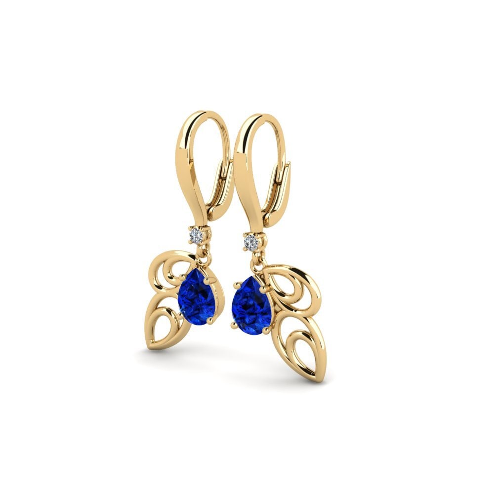 Pear Sapphire (Lab Created) Women's Earring Decrescendo