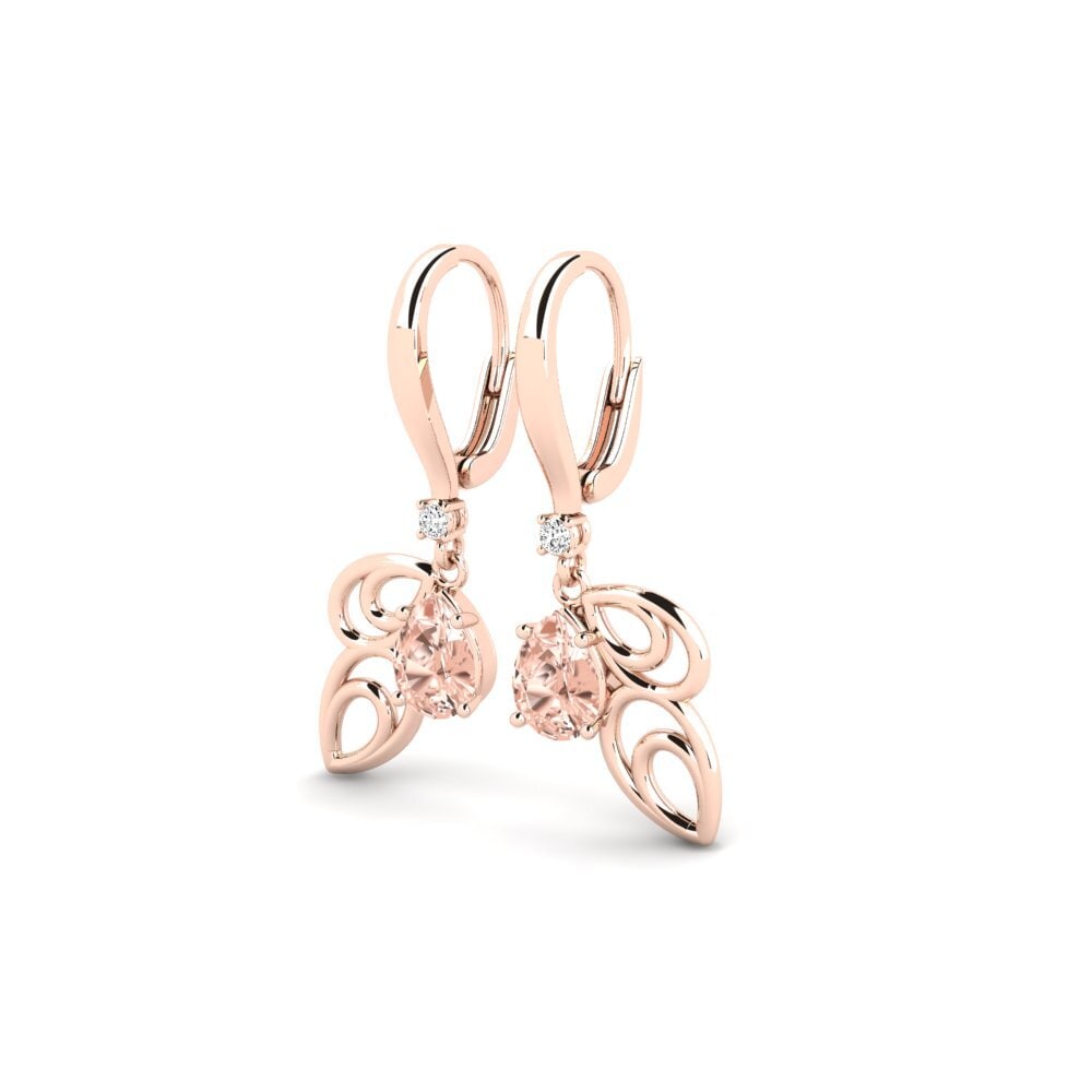 18k Oro Rosa Morganita Pendiente de mujer Decrescendo
