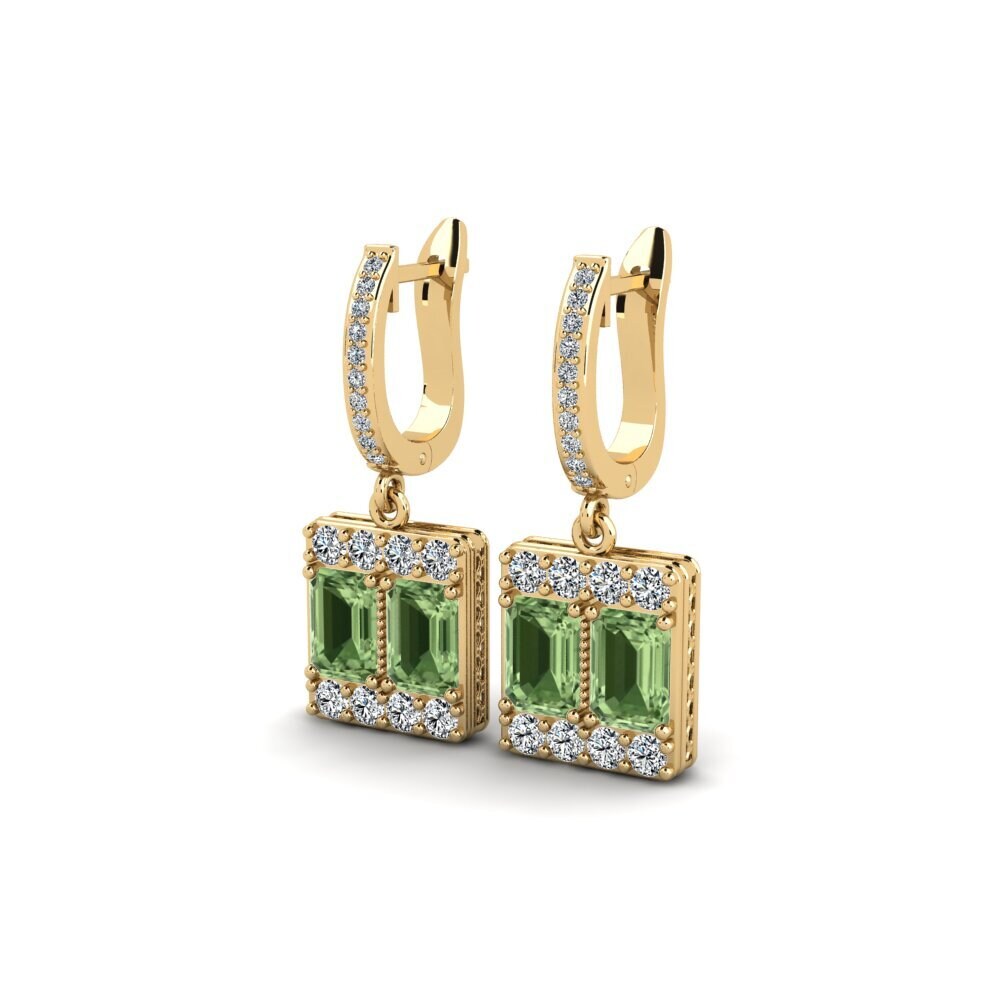 Đá Sapphire Xanh Bông tai nữ Dinning