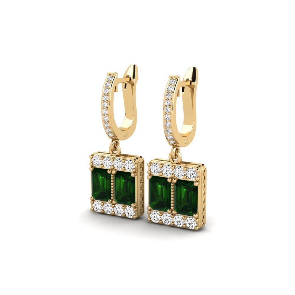 Đá Tourmaline Xanh / Bích tỷ Bông tai nữ Dinning