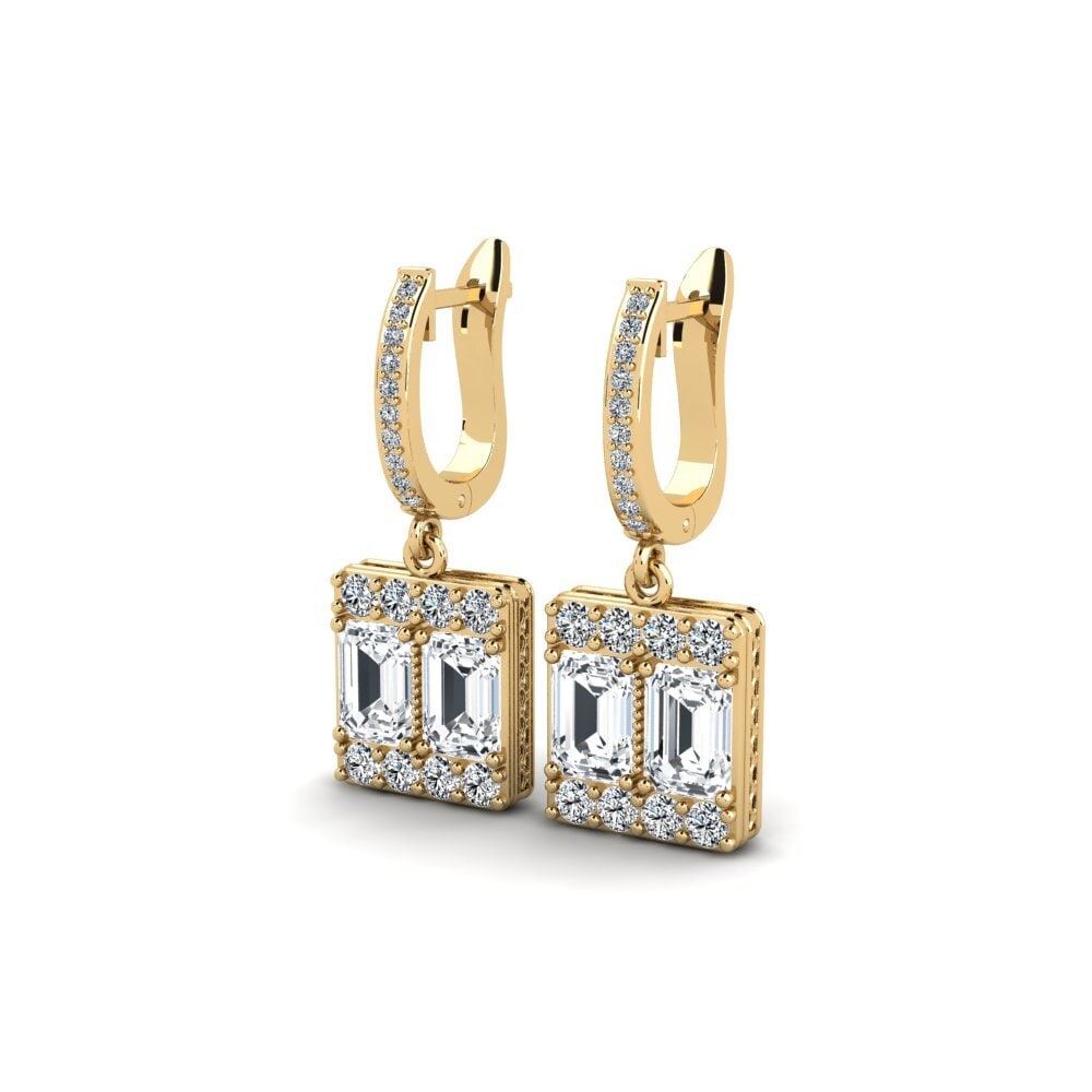 Đá Zircon Trắng Bông tai nữ Dinning