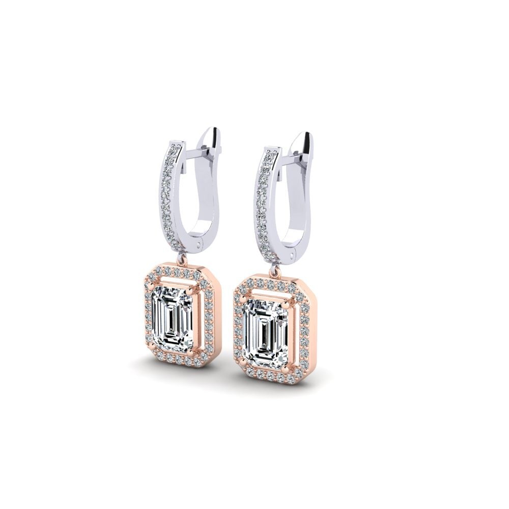 14ct White / Rose Gold Women's Earring Icicle