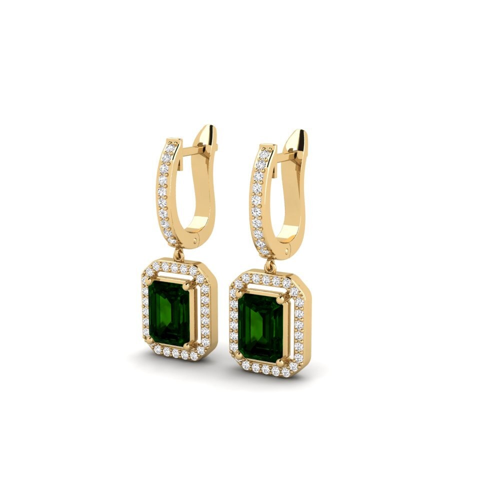 Đá Tourmaline Xanh / Bích tỷ Bông tai nữ Icicle