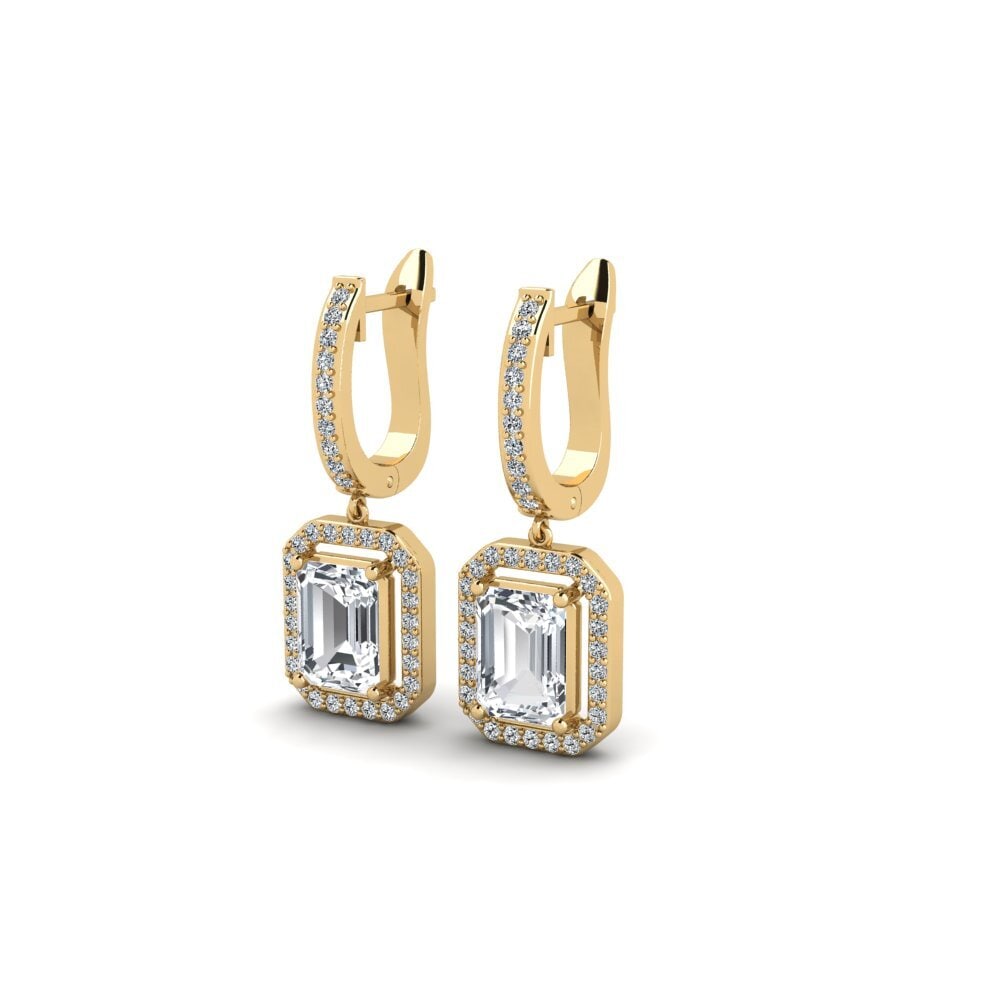 Đá Zircon Trắng Bông tai nữ Icicle