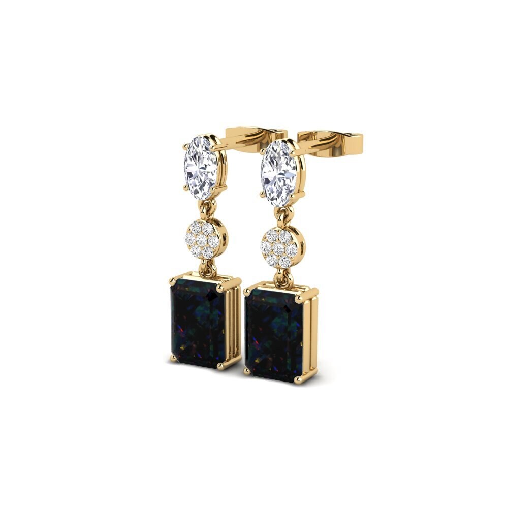 Czarny opal Kolczyk damski Justiciable