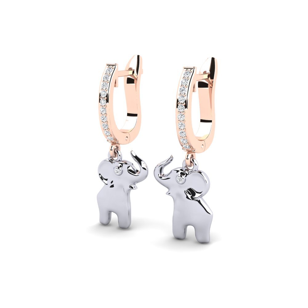 14ct Rose / White Gold Women's Earring Miglioren