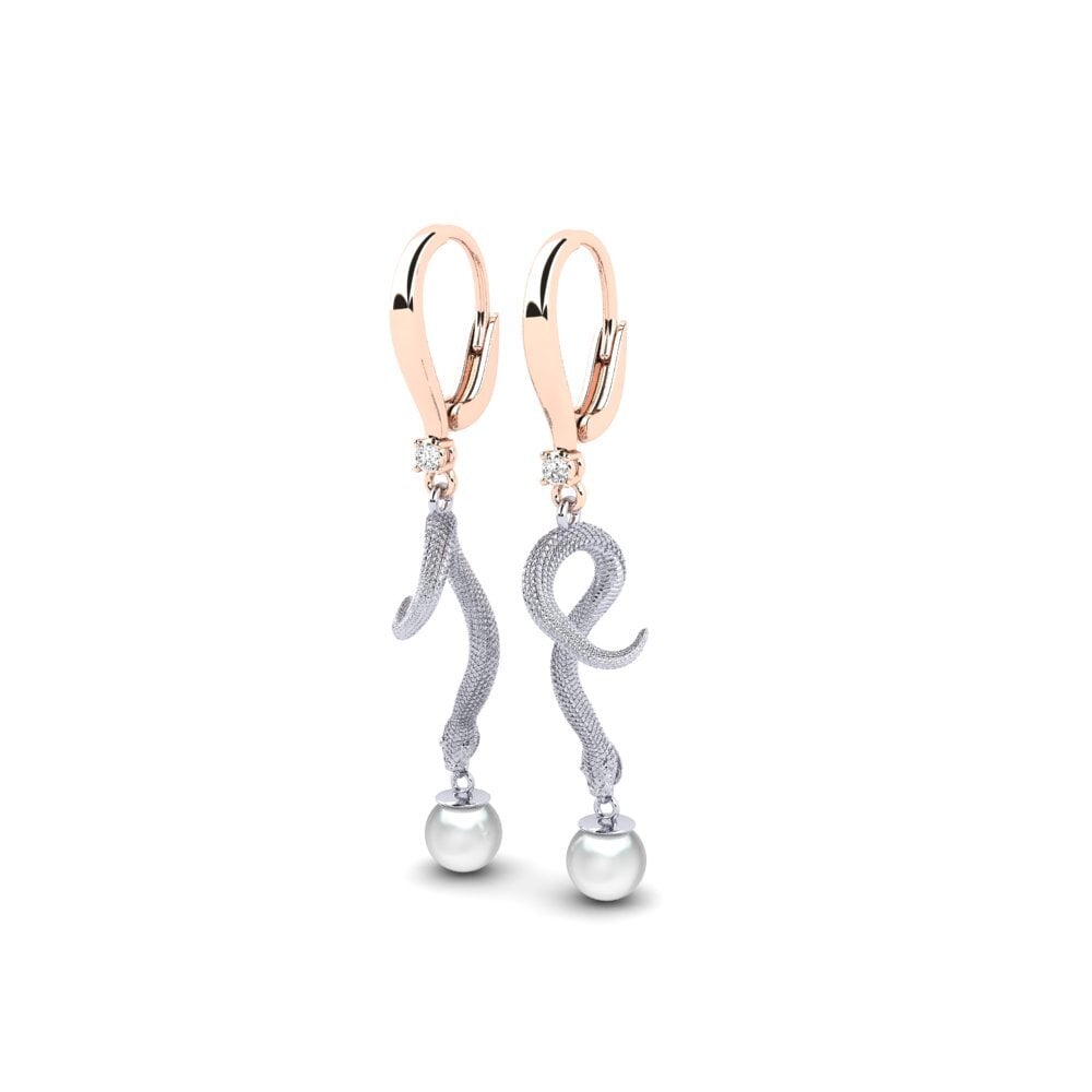 9ct Rose & White Gold Moissanite Women's Earring Mins