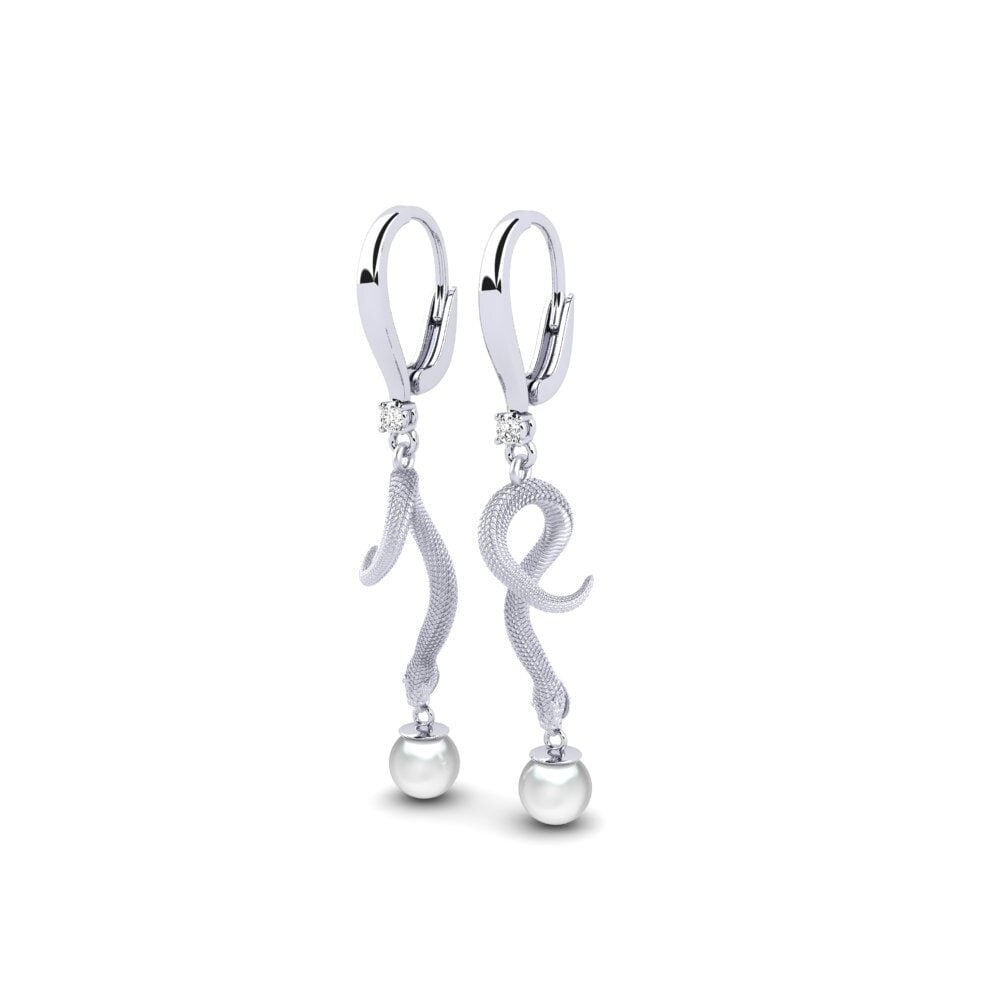9ct White Gold Moissanite Women's Earring Mins