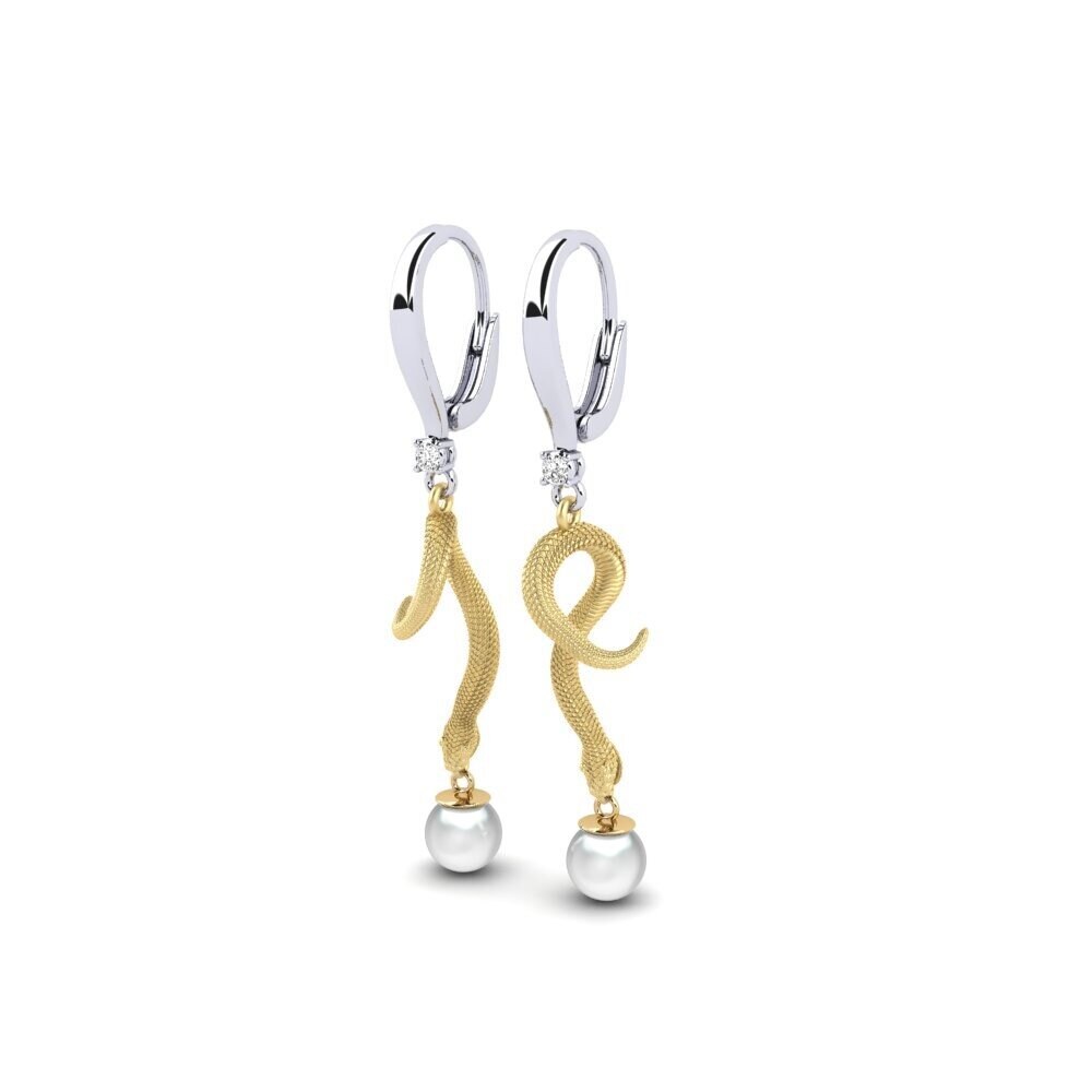 9ct White & Yellow Gold Moissanite Women's Earring Mins