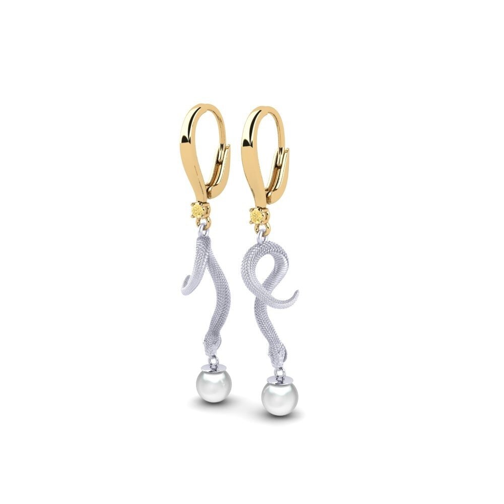 18ct Yellow & White Gold Yellow Diamond Women's Earring Mins