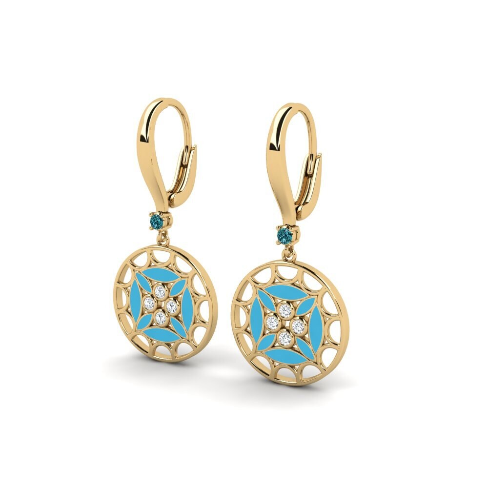 Diamante Azul Pendiente de mujer Mismake