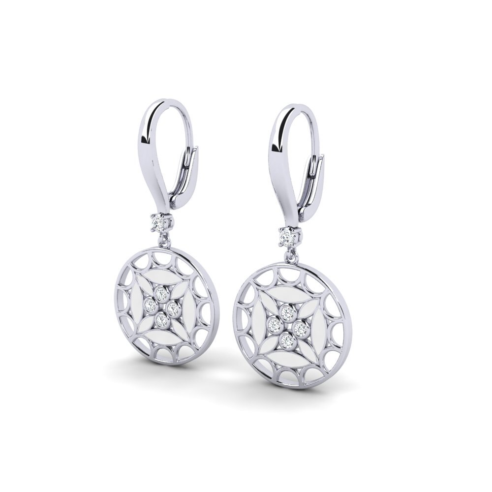 14k Oro Blanco Pendiente de mujer Mismake