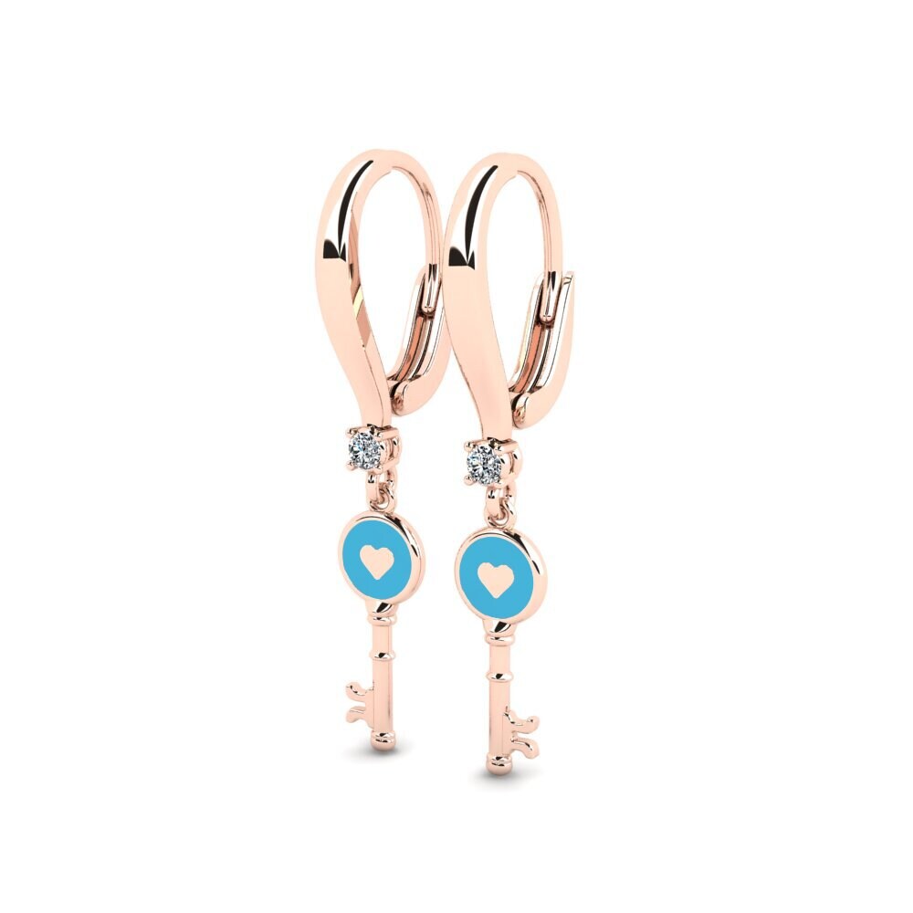 14k Oro Rosa Pendiente de mujer Morbiser
