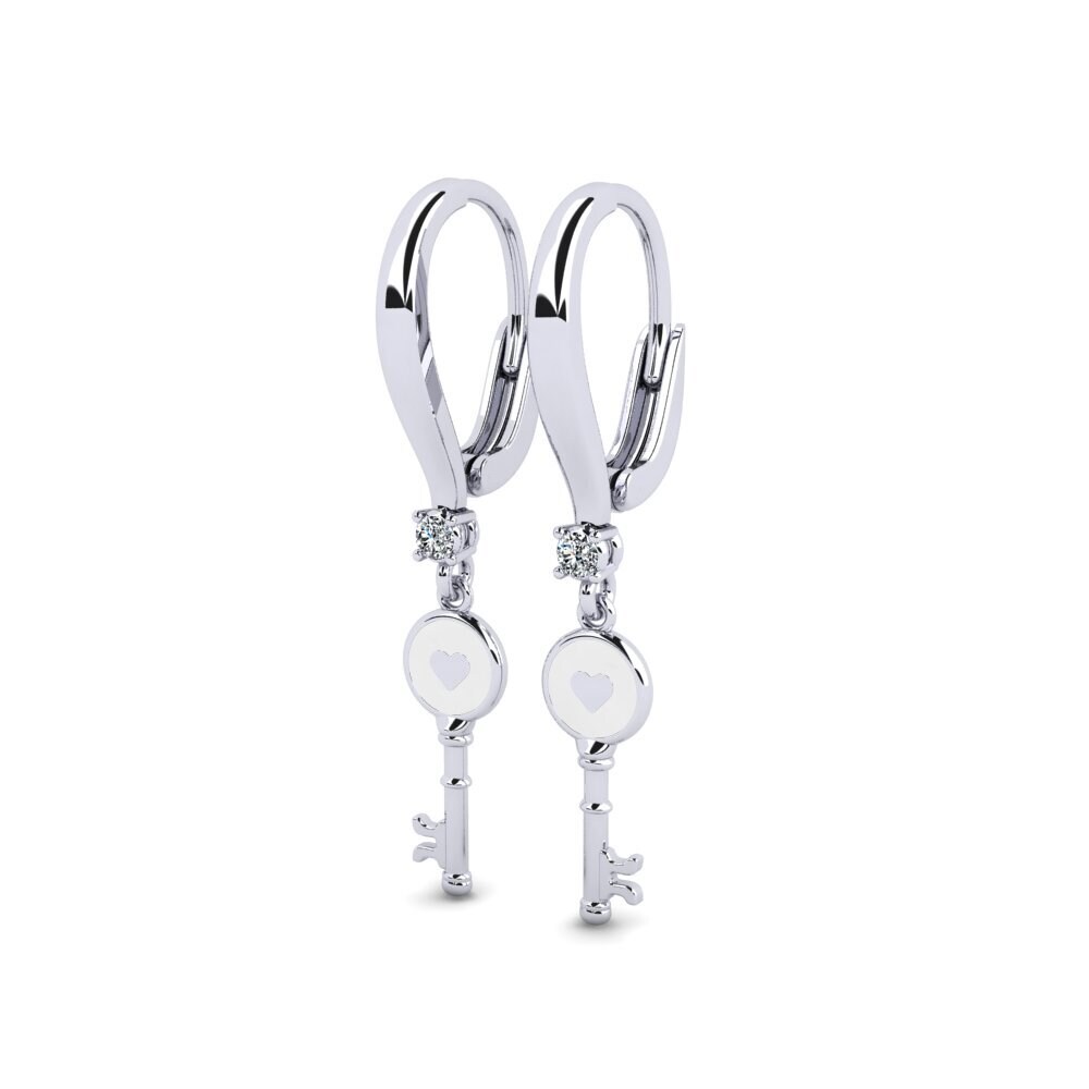 14k Oro Blanco Pendiente de mujer Morbiser