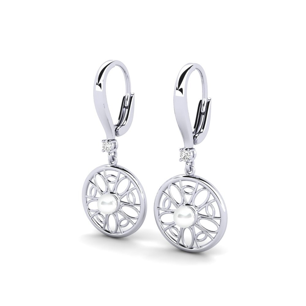 9ct White Gold Moissanite Women's Earring Munamiyes