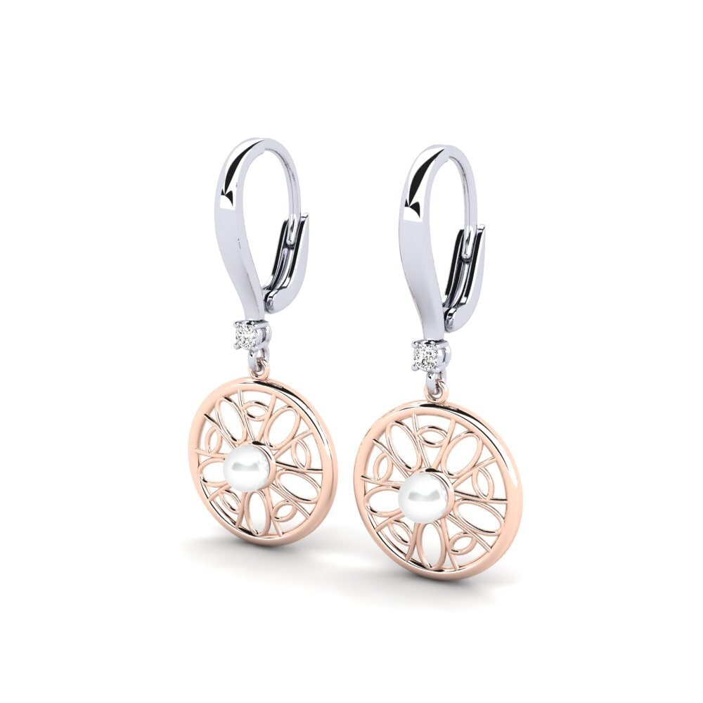 9ct White & Rose Gold Moissanite Women's Earring Munamiyes