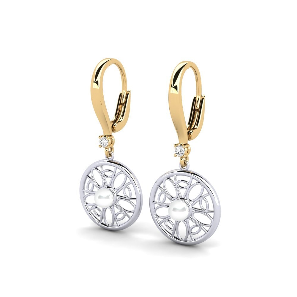 9ct Yellow & White Gold Moissanite Women's Earring Munamiyes