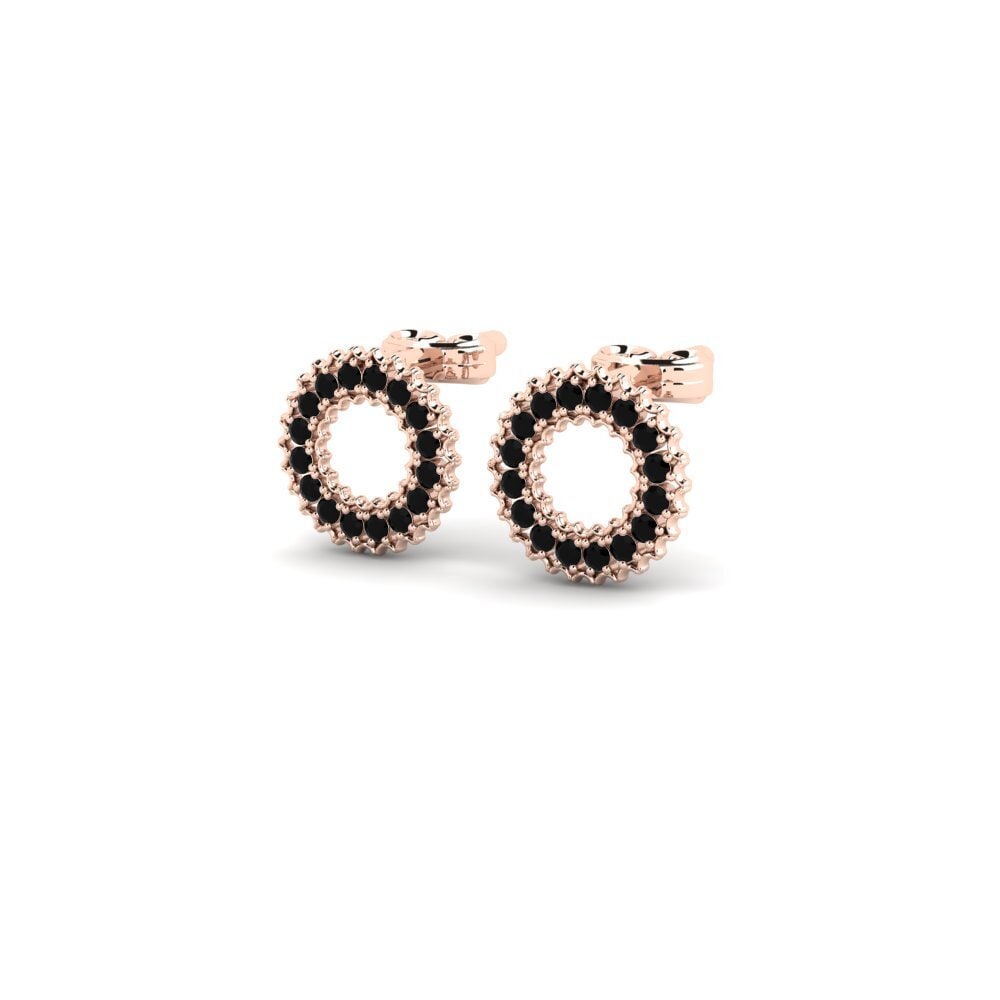 14ct Rose Gold Black Diamond Women's Earring Nanda
