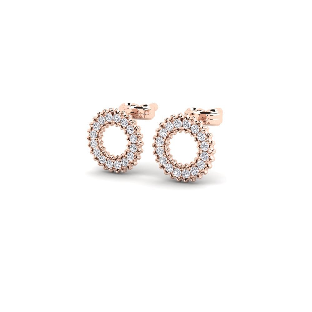 14k Oro Rosa Diamante cultivado en laboratorio Pendiente de mujer Nanda