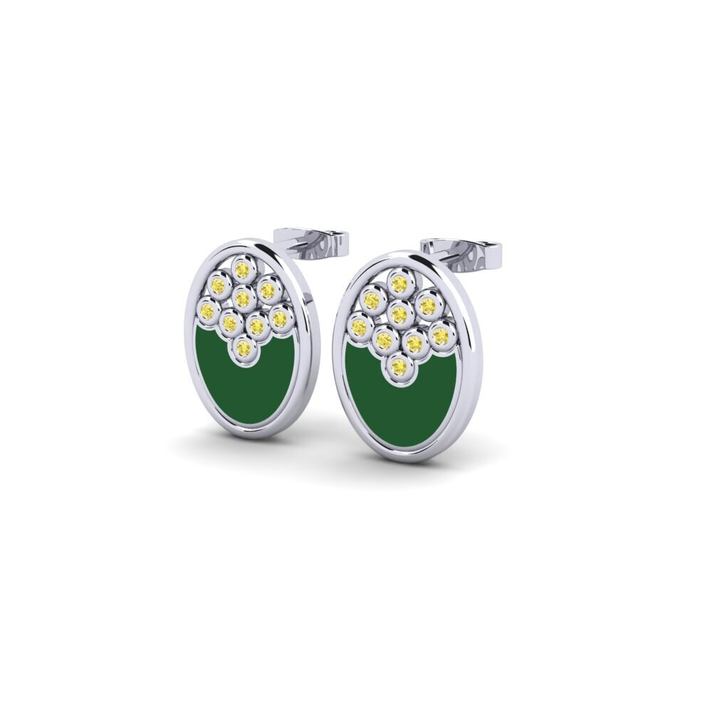 Đá Sapphire Vàng Bông tai nữ Napier
