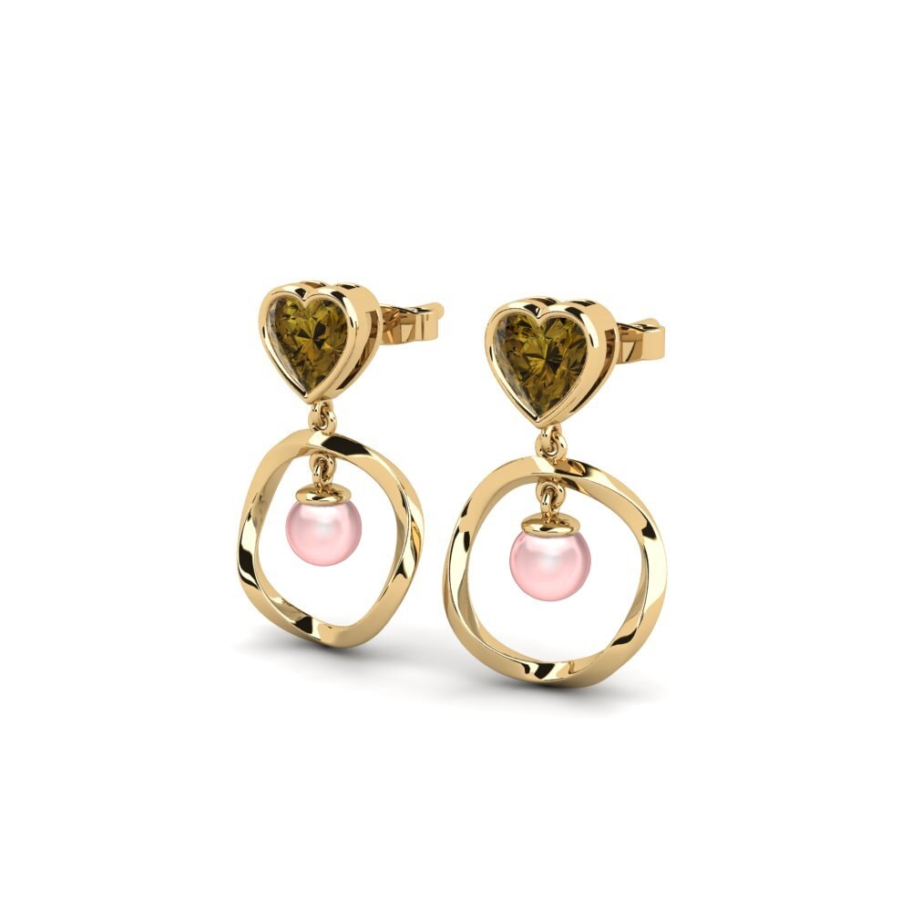 Brown Zircon Women's Earring Onutten