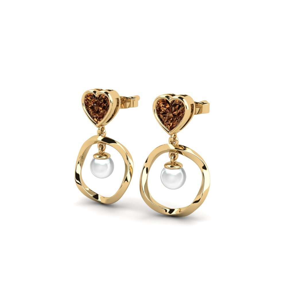 Brown Diamond Women's Earring Onutten