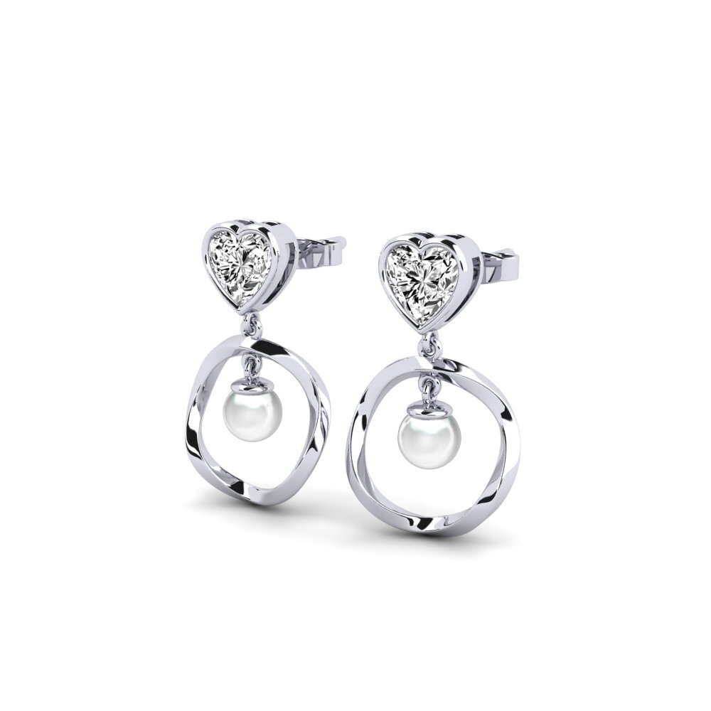 9ct White Gold Moissanite Women's Earring Onutten