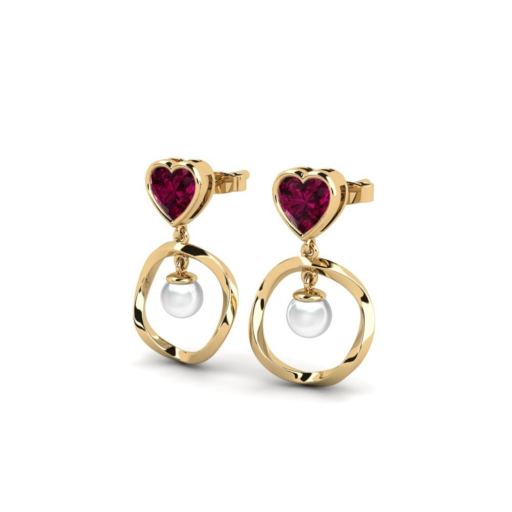 Granate Rhodolite Pendiente de mujer Onutten