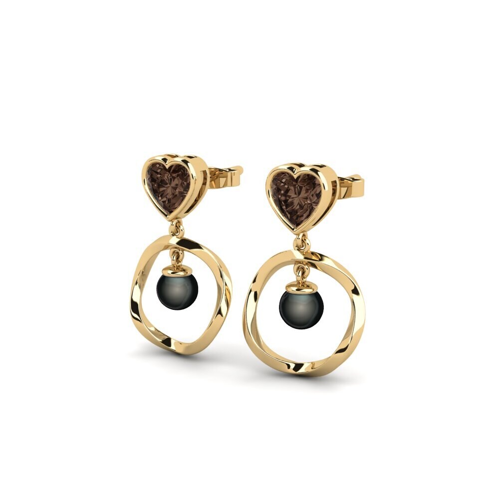 Quartz Fumé Boucle d'oreille femme Onutten
