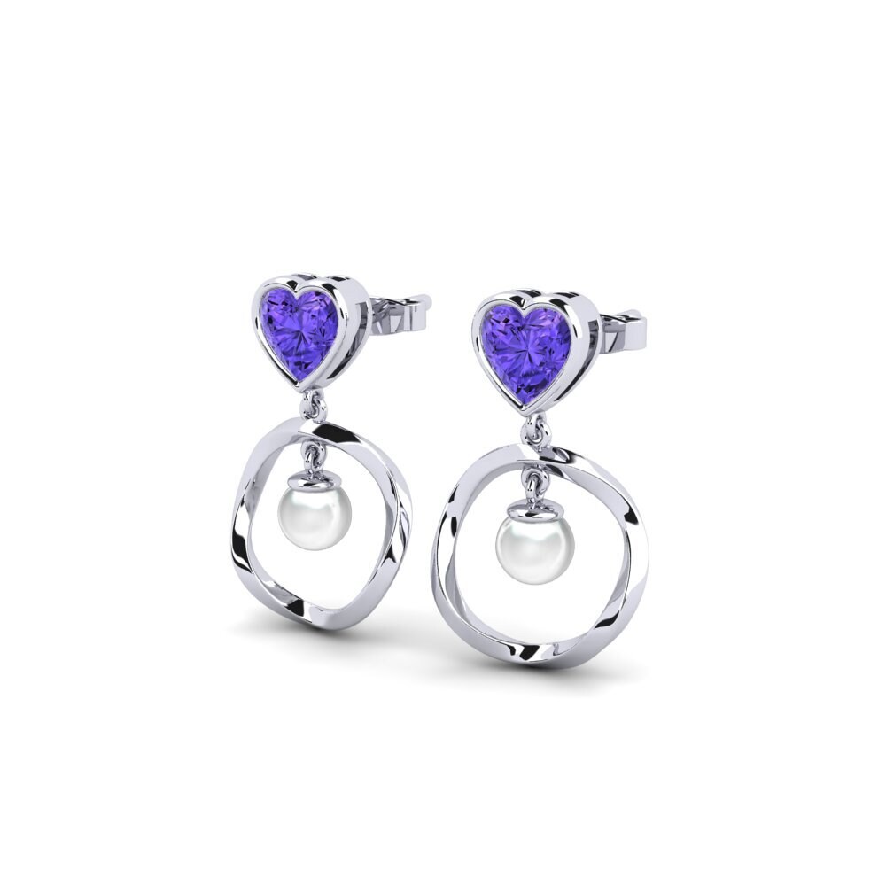Plata 925 Tanzanita Pendiente de mujer Onutten