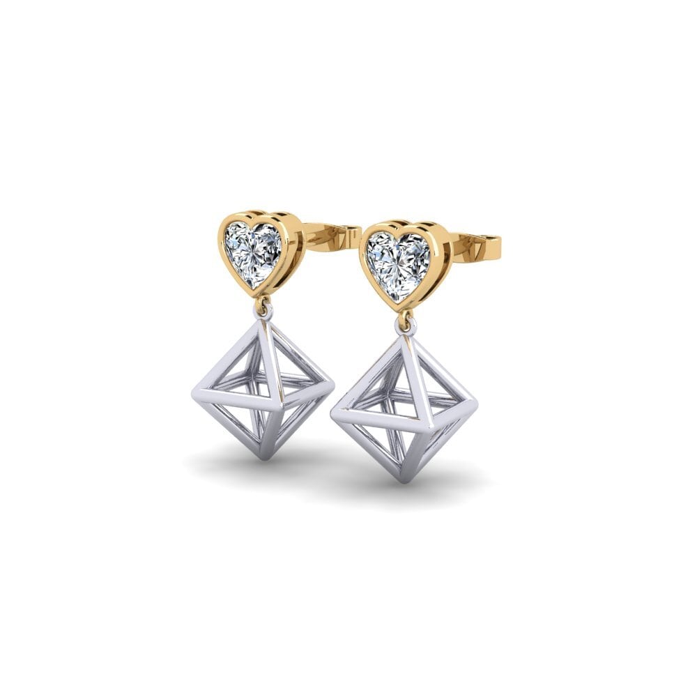 9k Oro Blanco & Amarillo Pendiente de mujer Pacyks