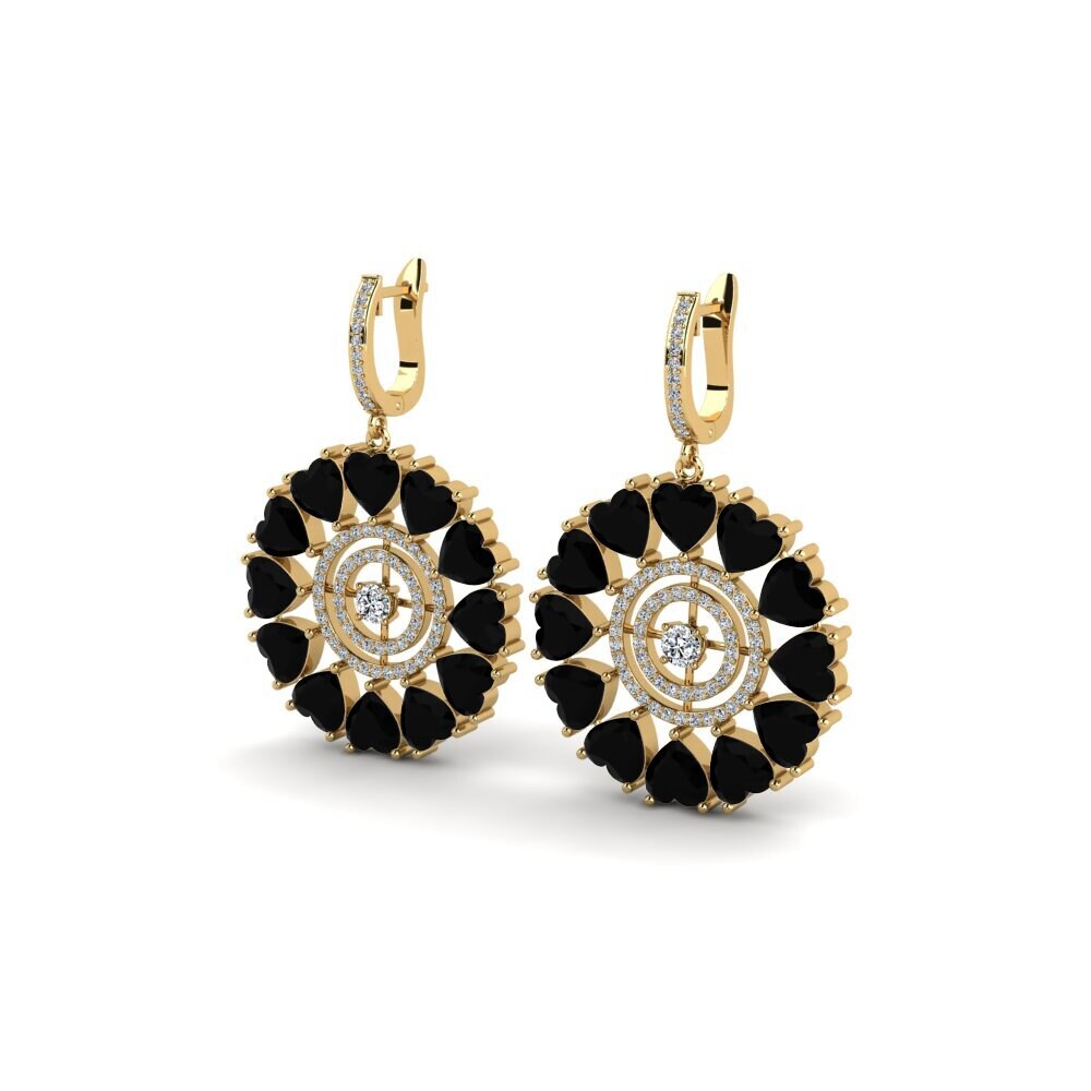 Saphir noir Boucle d'oreille femme Sandsford