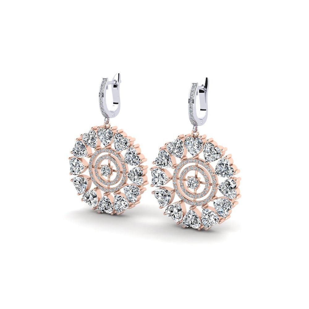 14k White & Rose Gold Women's Earring Sandsford