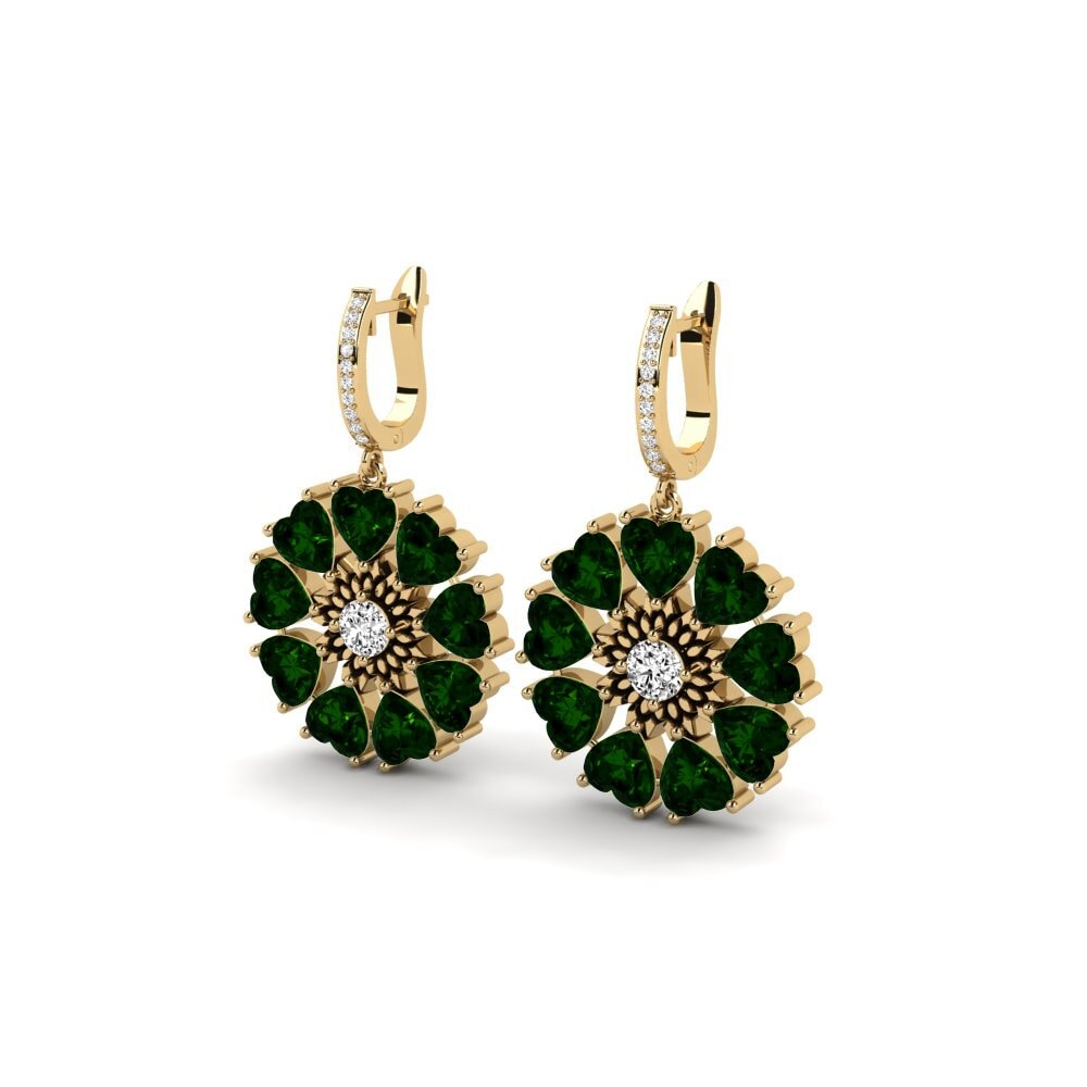Đá Tourmaline Xanh / Bích tỷ Bông tai nữ Stepphle