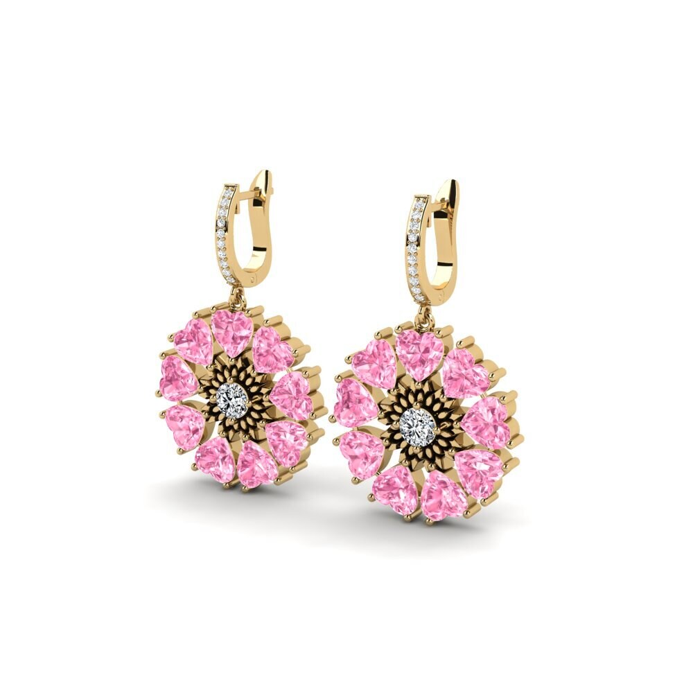 Safira Rosa Brincos Feminino Stepphle