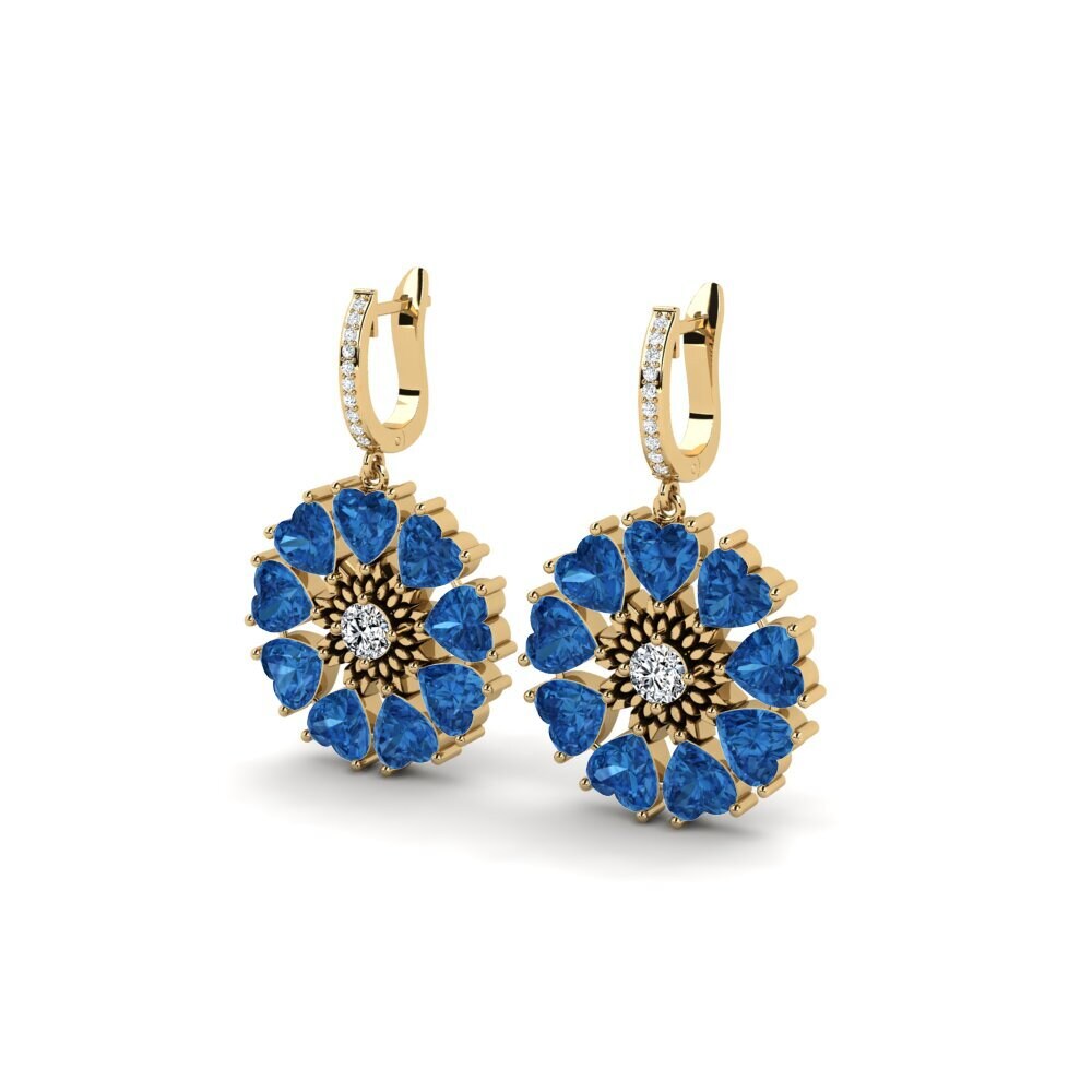 Zircônia azul escuro Brincos Feminino Stepphle