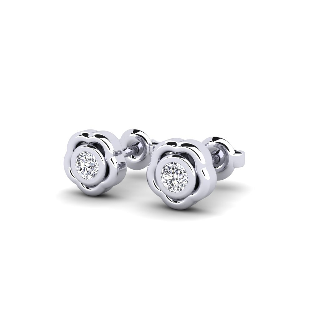 18k White Gold Moissanite Kid's Earring Anes