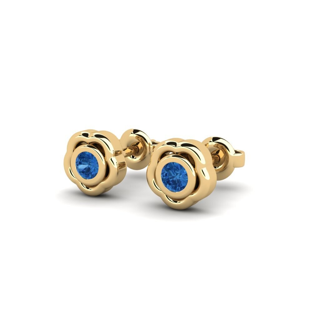 Dark Blue Zirconia Kid's Earring Anes
