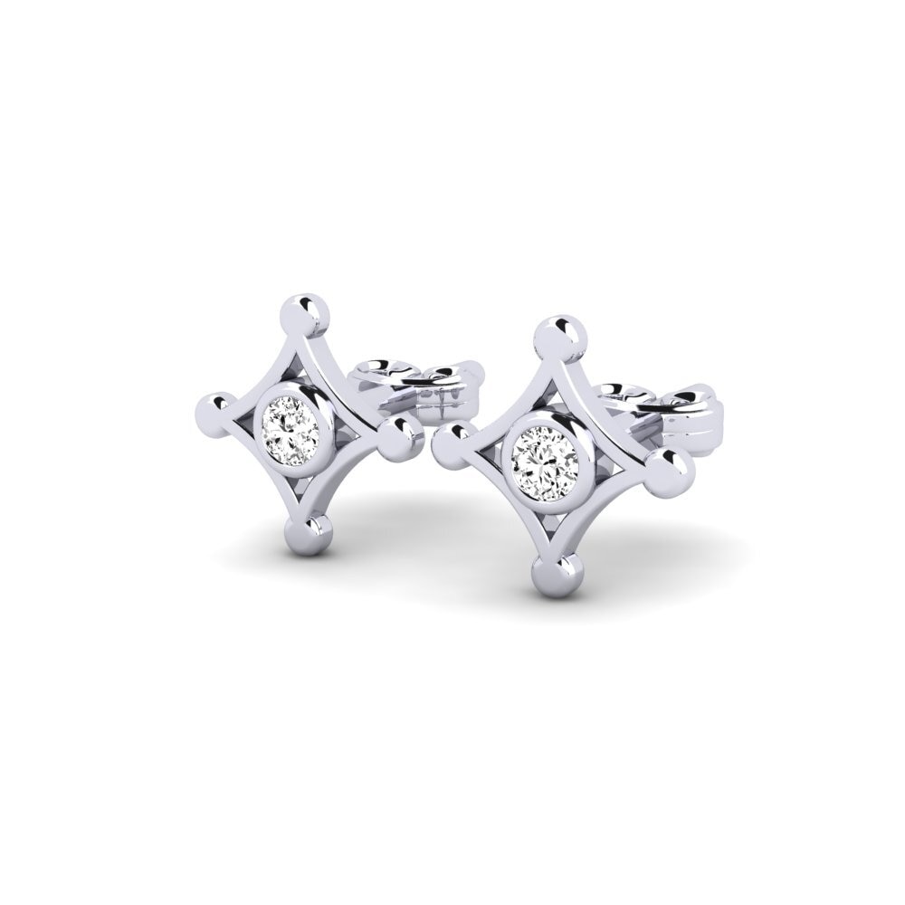 18k White Gold Moissanite Kid's Earring Baffusar