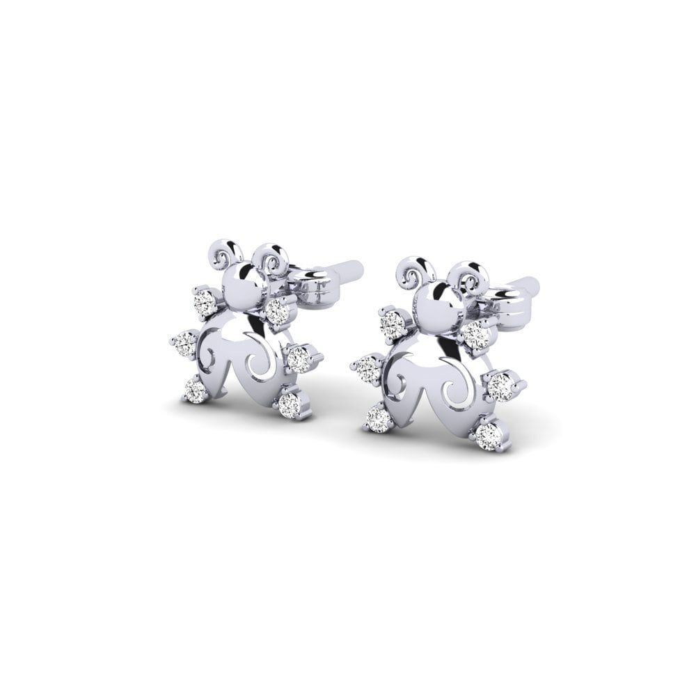 18k White Gold Moissanite Kid's Earring Dawster