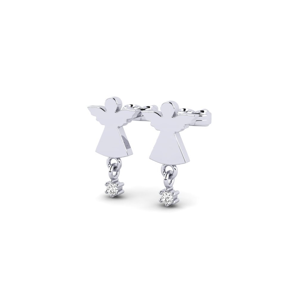 18k White Gold Moissanite Kid's Earring Dratistoyr