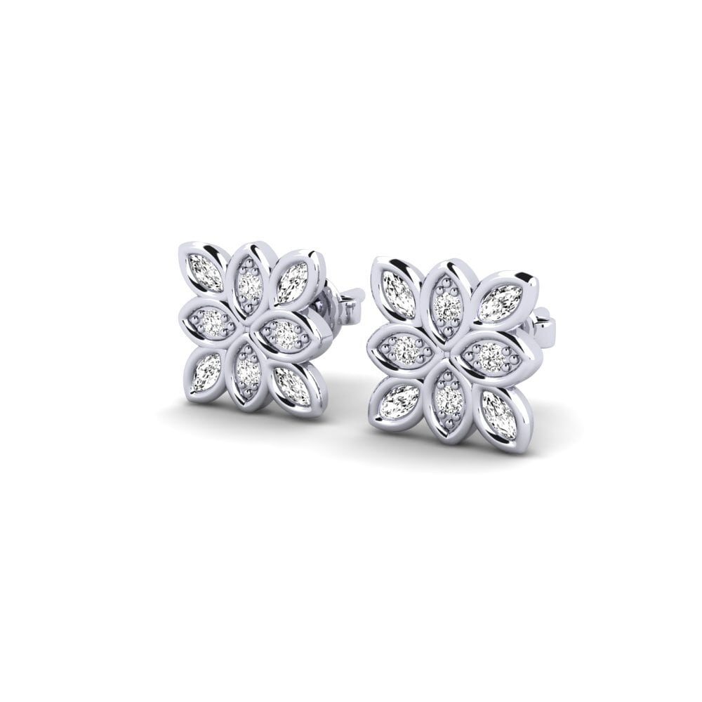 18k White Gold Moissanite Kid's Earring Fleskos