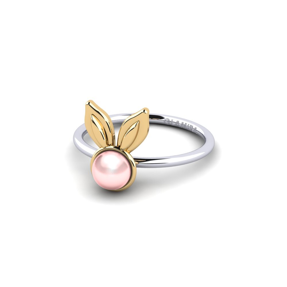 18k Oro Blanco & Amarillo Anillo para Niño Huskier