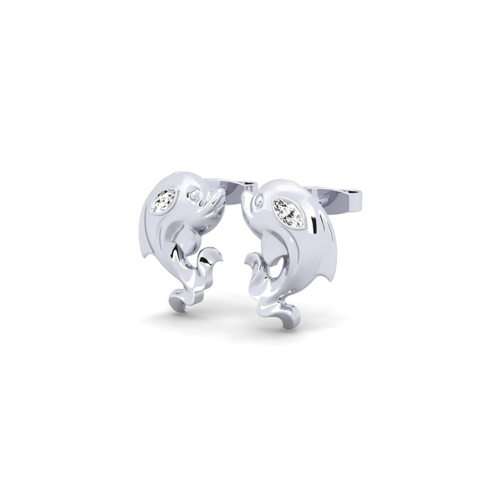 18k White Gold Moissanite Kid's Earring Mostsype