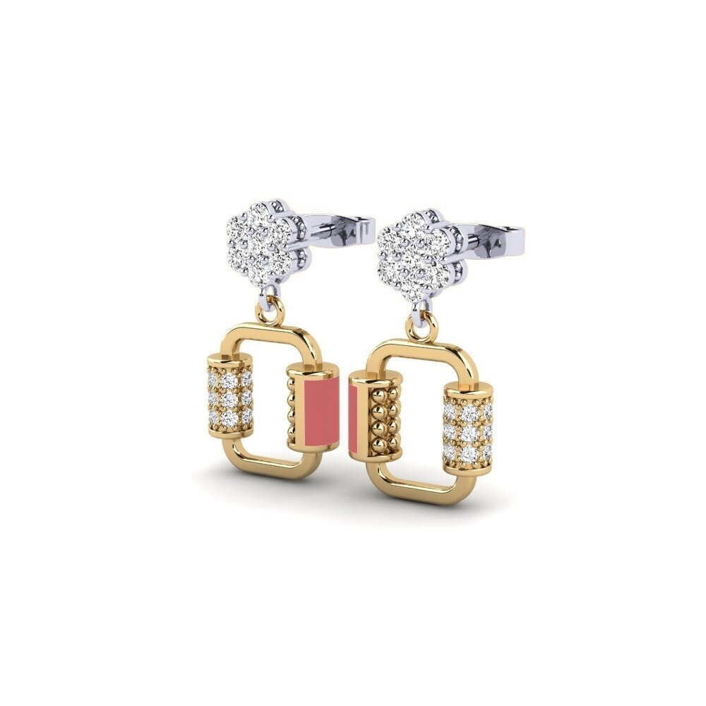 14ct Yellow & White Gold Moissanite Kid's Earring Nacho